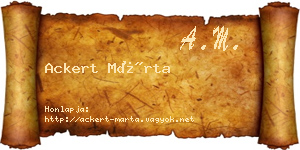 Ackert Márta névjegykártya