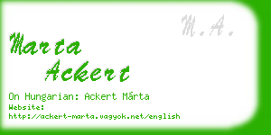 marta ackert business card